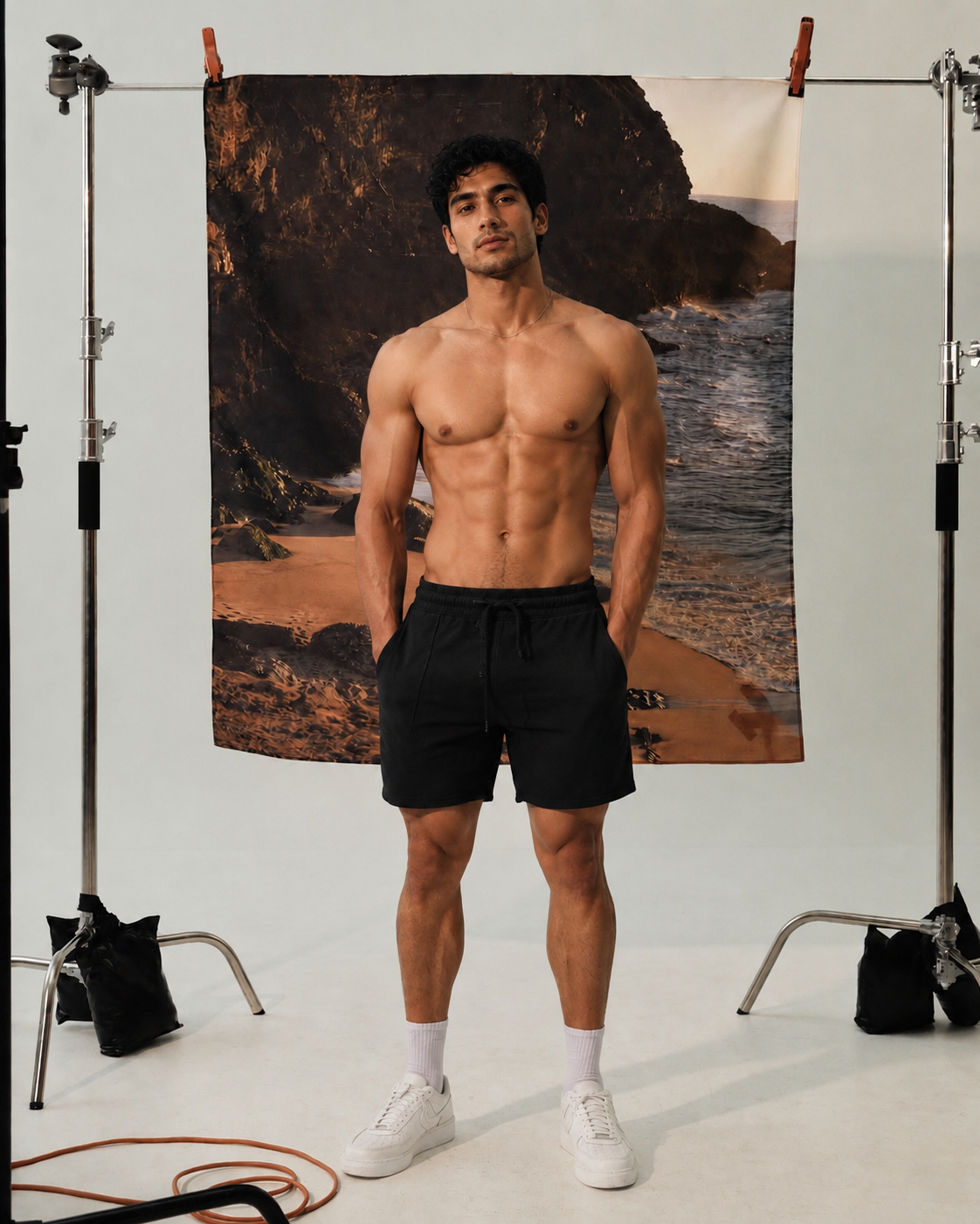 Black summer shorts